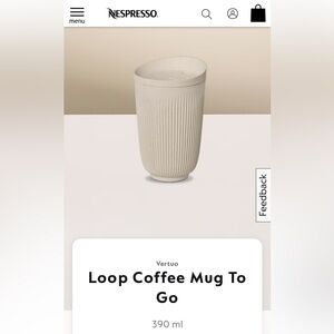 2x nespresso loop mug to go